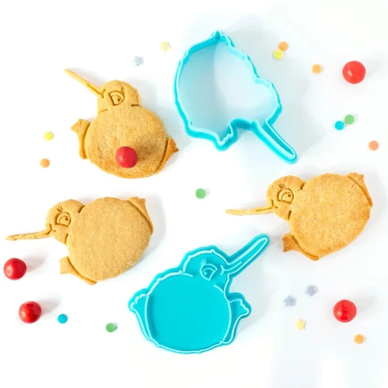Shot of the free kiwi cookie cutters that come with Kuwi’s Kitchen - Kiwi Kids Cookbook.